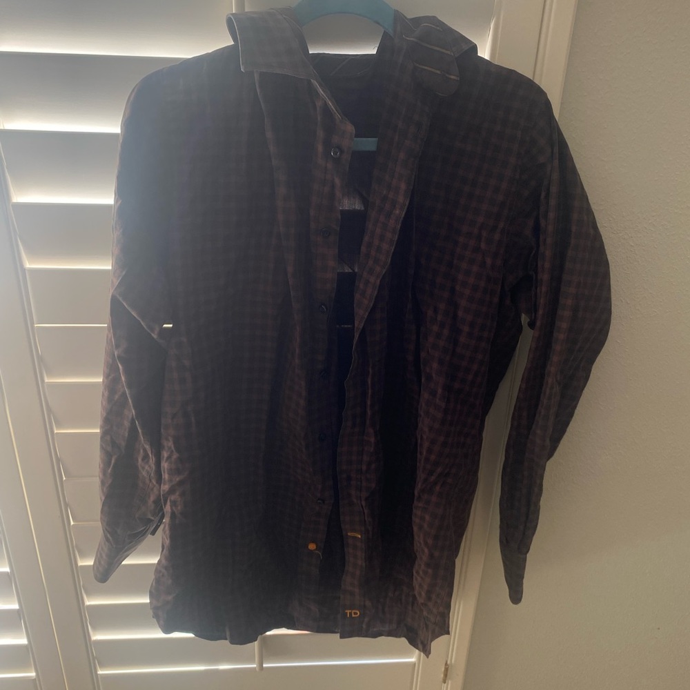 Brown plaid flannel from Thomas Dean